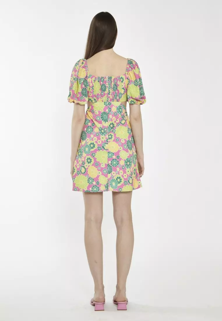 Glamorous 方領鏤空迷你連衣裙