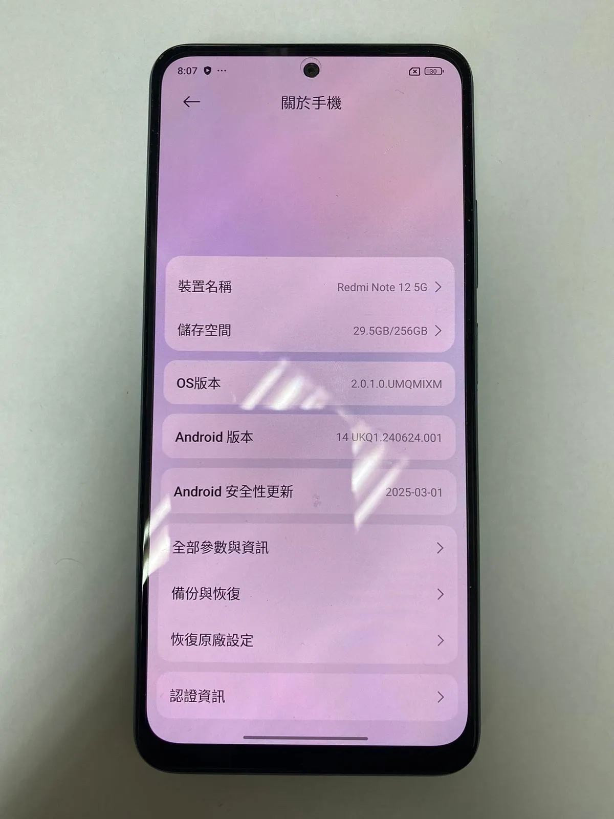 小米 Redmi Note 12 5G 港版雙卡雙待256GB （4800像素）淨機跟保護套