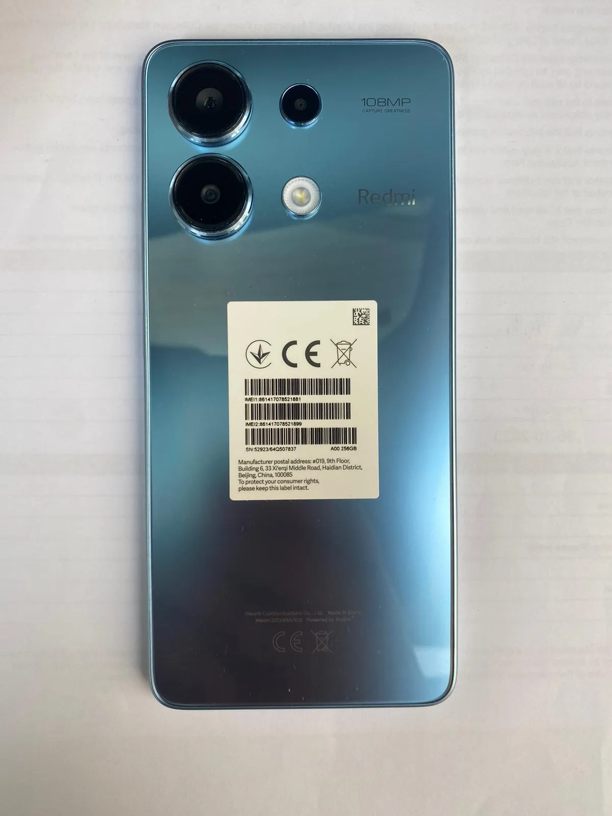小米Redmi Note 13 256GB 99%new港版淨機連套貼雙卡雙待